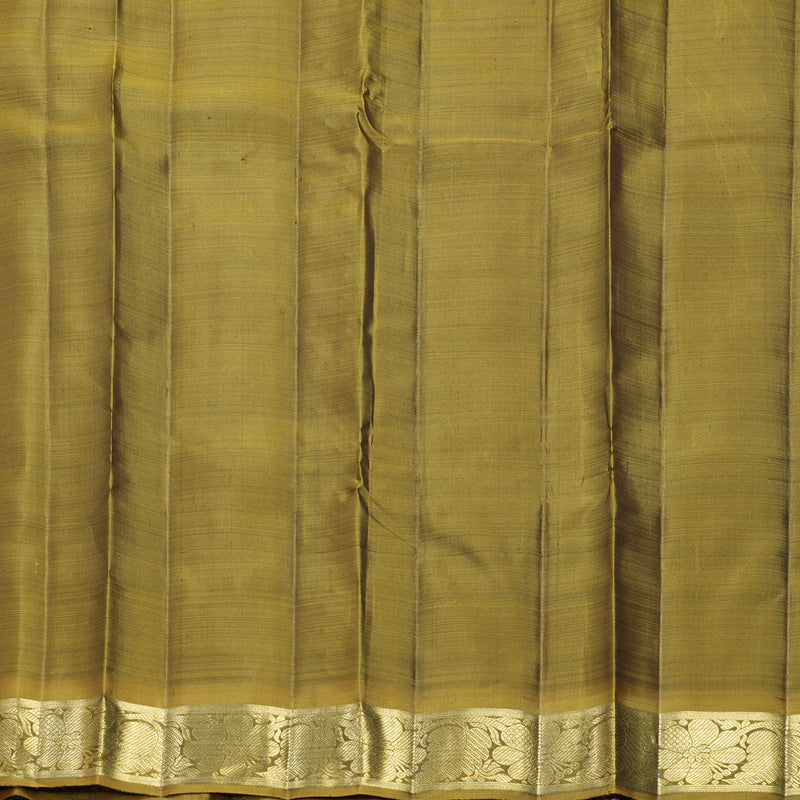 Hayagrivas Handloom Black Kanjivaram Silk Saree with Olive Green Border KBFL204G1-1-SBS-BF204