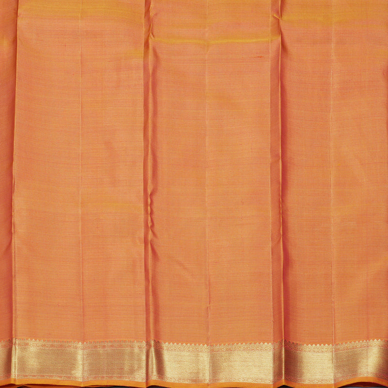 Hayagrivas Handloom Vadamalli Purple Kanjivaram Silk Saree with Orange Border KBFL207G1-1-SBS-BF207