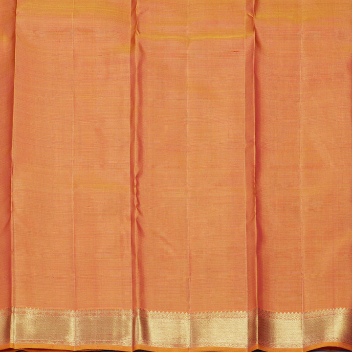 Hayagrivas Handloom Vadamalli Purple Kanjivaram Silk Saree with Orange Border KBFL207G1-1-SBS-BF207