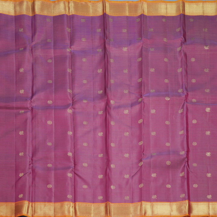 Hayagrivas Handloom Vadamalli Purple Kanjivaram Silk Saree with Orange Border KBFL207G1-1-SBS-BF207