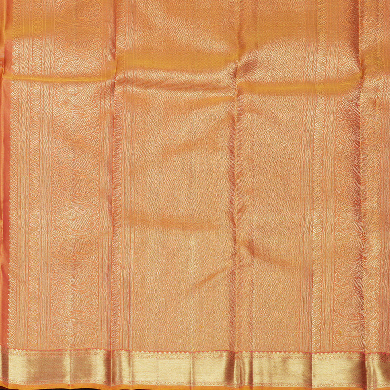 Hayagrivas Handloom Vadamalli Purple Kanjivaram Silk Saree with Orange Border KBFL207G1-1-SBS-BF207
