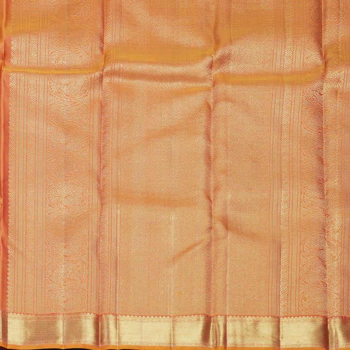 Hayagrivas Handloom Vadamalli Purple Kanjivaram Silk Saree with Orange Border KBFL207G1-1-SBS-BF207