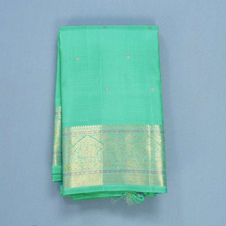 Hayagrivas Handloom Sea Green Kanjivaram Silk Saree KBFL208G1-1-SBS-BF208