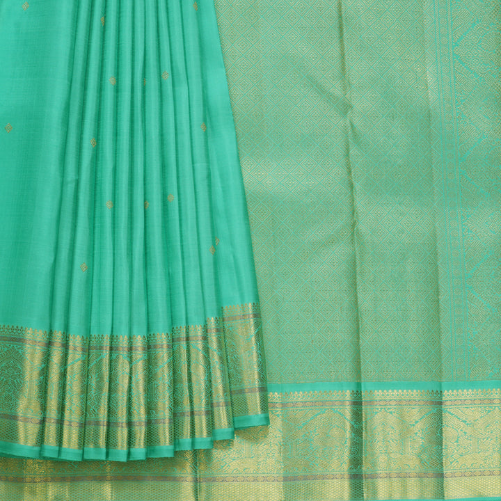 Hayagrivas Handloom Sea Green Kanjivaram Silk Saree KBFL208G1-1-SBS-BF208