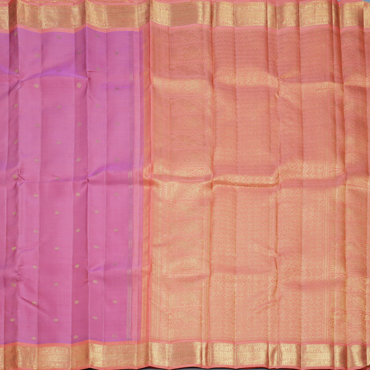Hayagrivas Handloom Persian Pink Kanjivaram Silk Saree with Peach Pink Border KBFL209G1-1-SBS-BF209