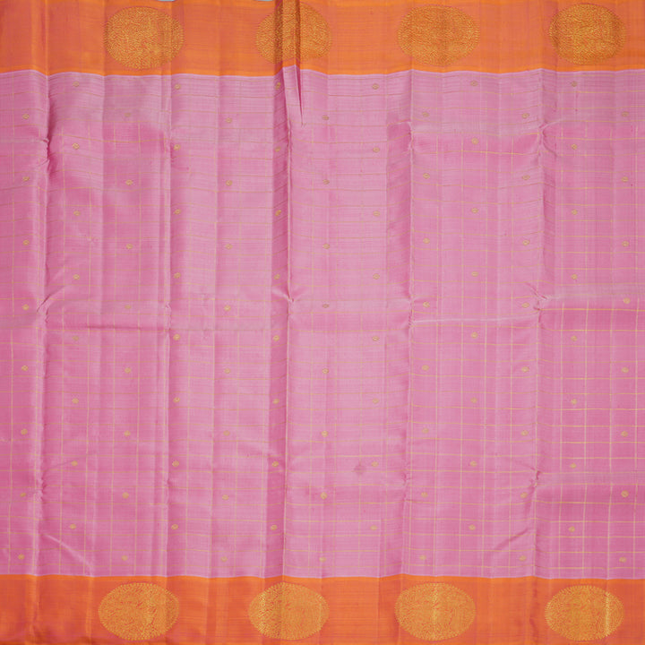 Hayagrivas Handloom Pink Kanjivaram Silk Saree with Orangish-Pink Border KBFL210G1-1-SBS-BF210