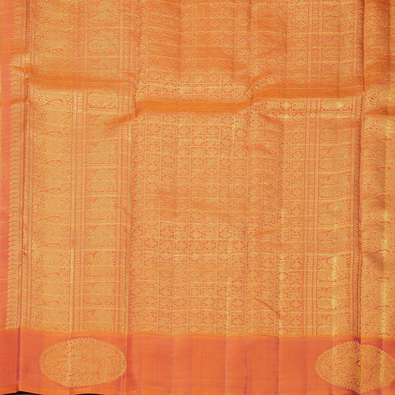 Hayagrivas Handloom Pink Kanjivaram Silk Saree with Orangish-Pink Border KBFL210G1-1-SBS-BF210