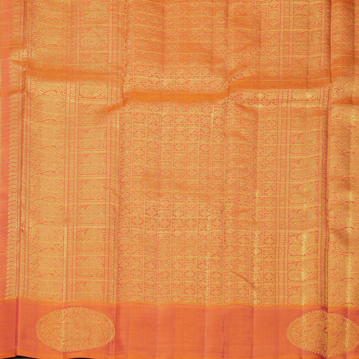Hayagrivas Handloom Pink Kanjivaram Silk Saree with Orangish-Pink Border KBFL210G1-1-SBS-BF210