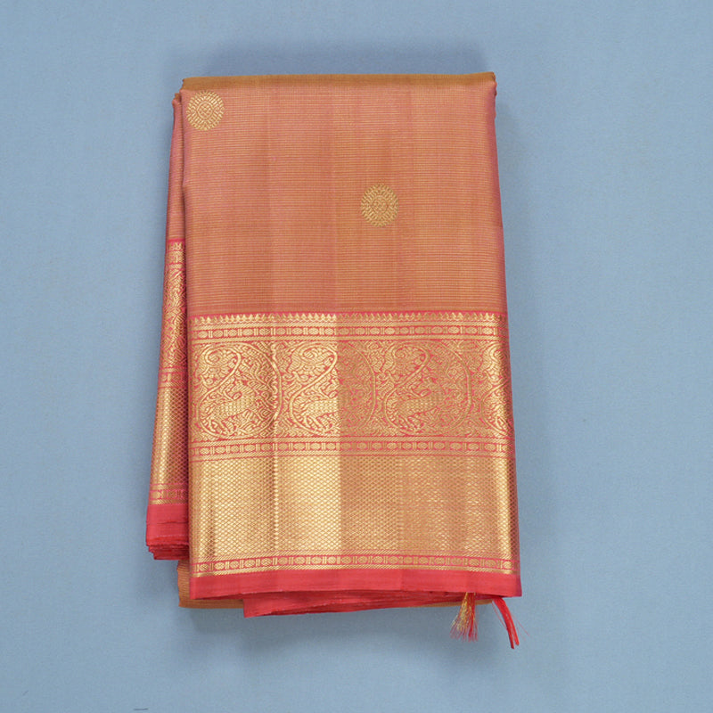 Hayagrivas Handloom Onion Pink Kanjivaram Silk Saree with Pink Border KBFL211G1-1-SBS-BF211