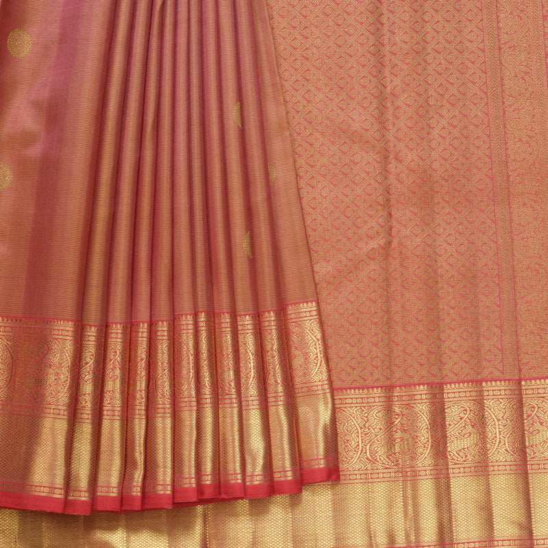 Hayagrivas Handloom Onion Pink Kanjivaram Silk Saree with Pink Border KBFL211G1-1-SBS-BF211