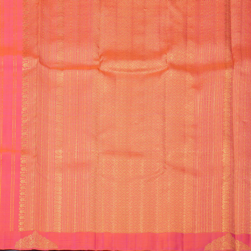 Hayagrivas Handloom Orangish-Pink Kanjivaram Silk Saree KBFL215G1-1-BF215-SBS