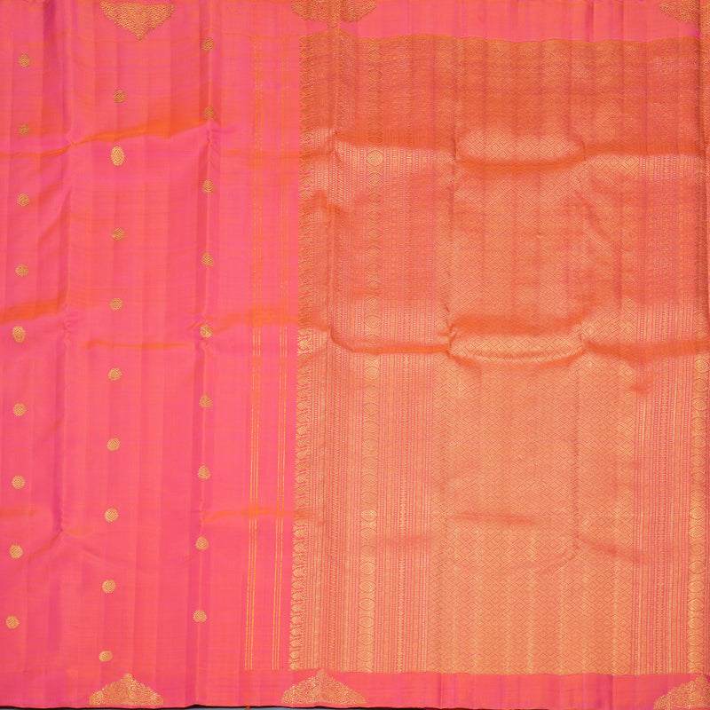 Hayagrivas Handloom Orangish-Pink Kanjivaram Silk Saree KBFL215G1-1-BF215-SBS
