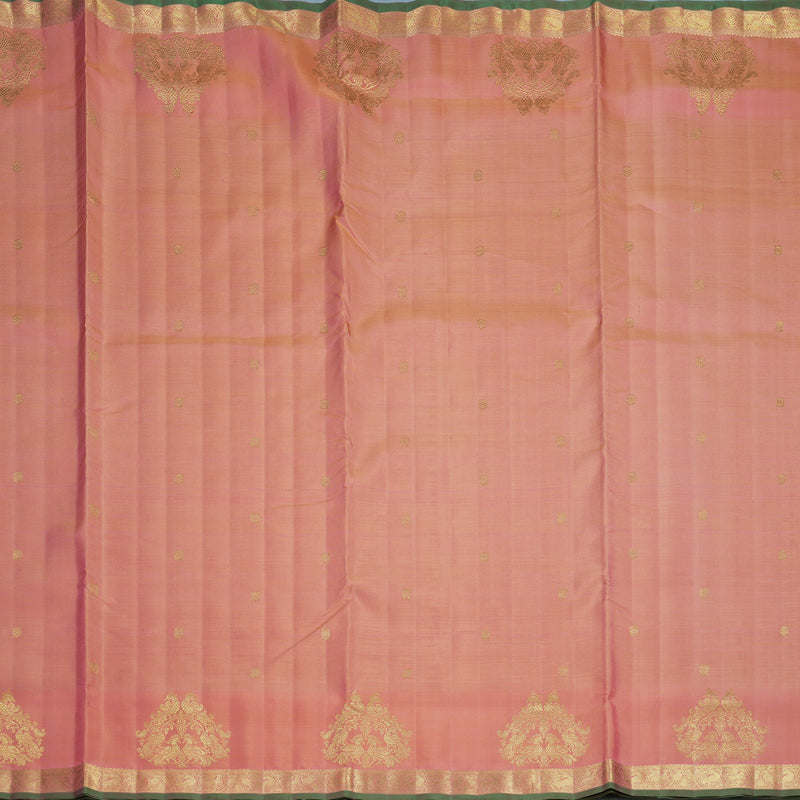 Hayagrivas Handloom Peach Pink Kanjivaram Ten Yards Silk Saree KBFL217G1-1-SBS-BF217