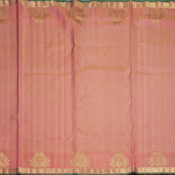 Hayagrivas Handloom Peach Pink Kanjivaram Ten Yards Silk Saree KBFL217G1-1-SBS-BF217