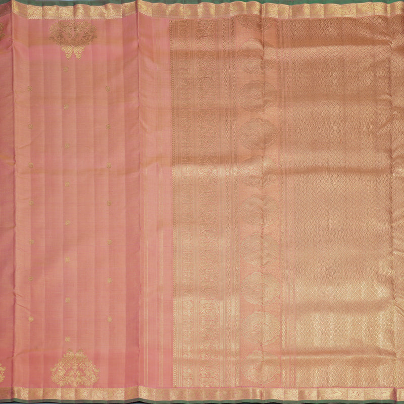 Hayagrivas Handloom Peach Pink Kanjivaram Ten Yards Silk Saree KBFL217G1-1-SBS-BF217