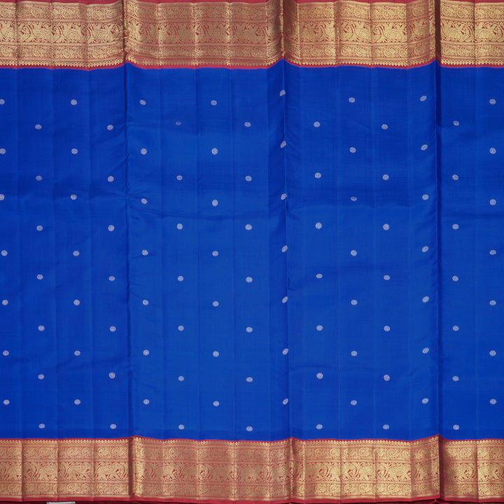 Hayagrivas Handloom MS Blue Kanjivaram Ten Yards Silk Saree KBFL218G1-1-SBS-BF218
