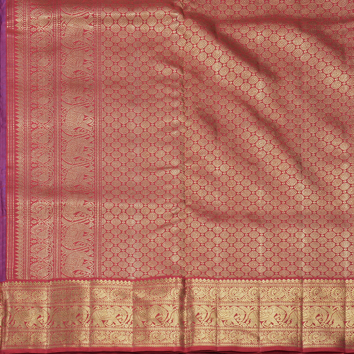 Hayagrivas Handloom MS Blue Kanjivaram Ten Yards Silk Saree KBFL218G1-1-SBS-BF218