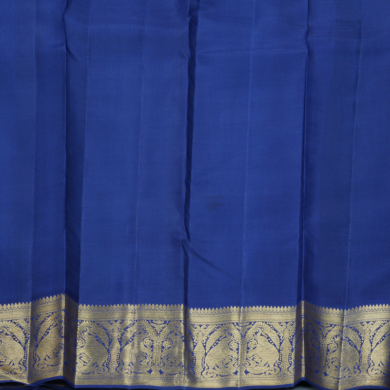 Hayagrivas Handloom Meenakshi Green Kanjivaram Silk Saree with Dark Blue Border KBFL219G1-1-SBS-BF219