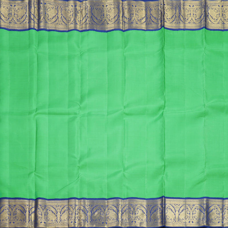 Hayagrivas Handloom Meenakshi Green Kanjivaram Silk Saree with Dark Blue Border KBFL219G1-1-SBS-BF219