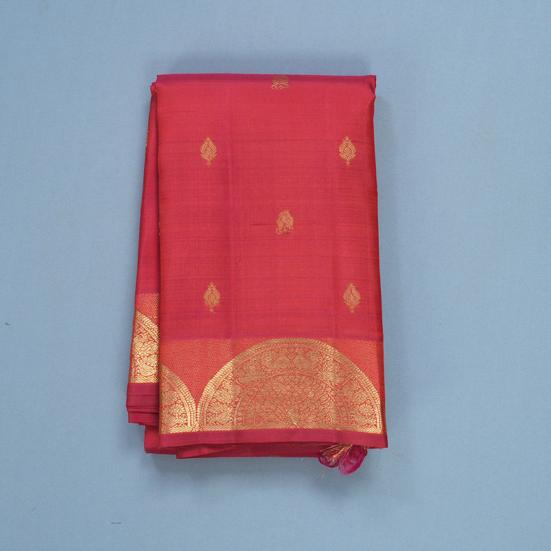 Hayagrivas Handloom Reddish-Pink Kanjivaram Silk Saree KBFL221G1-1-SBS-BF221
