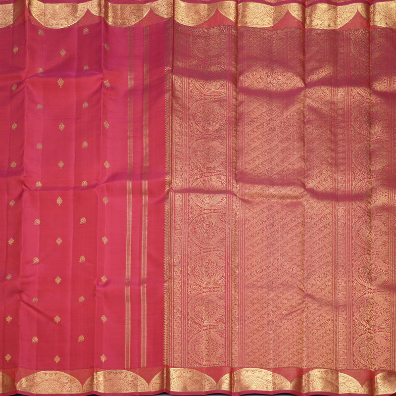Hayagrivas Handloom Reddish-Pink Kanjivaram Silk Saree KBFL221G1-1-SBS-BF221