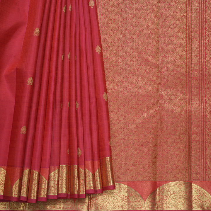 Hayagrivas Handloom Reddish-Pink Kanjivaram Silk Saree KBFL221G1-1-SBS-BF221