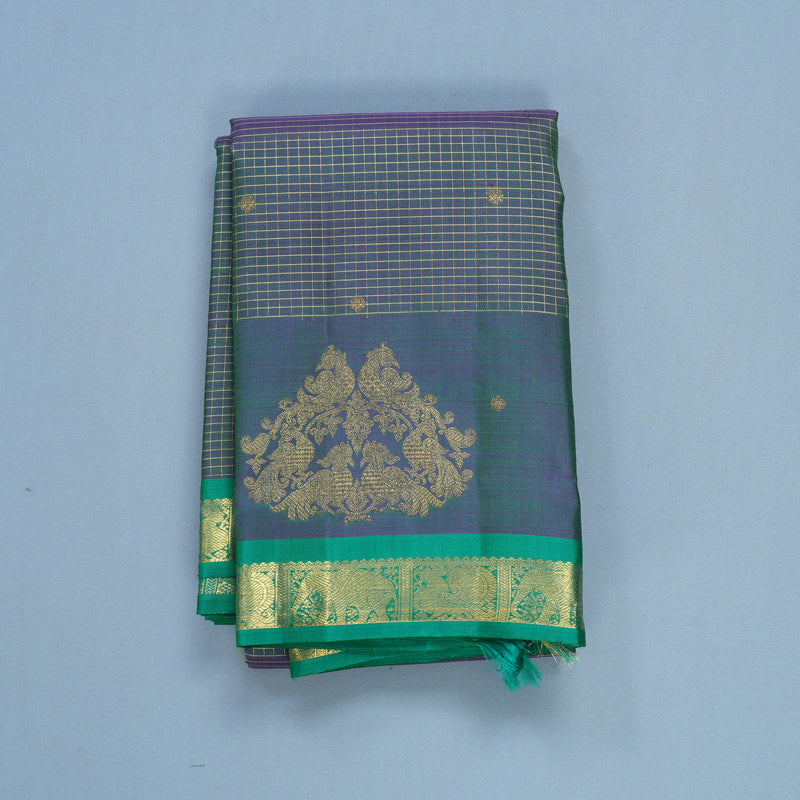 Hayagrivas Handloom Mayilkazhuthu Kanjivaram Silk Saree with Sea Green Border KBFL223G1-1-SBS-BF223