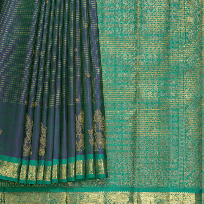 Hayagrivas Handloom Mayilkazhuthu Kanjivaram Silk Saree with Sea Green Border KBFL223G1-1-SBS-BF223