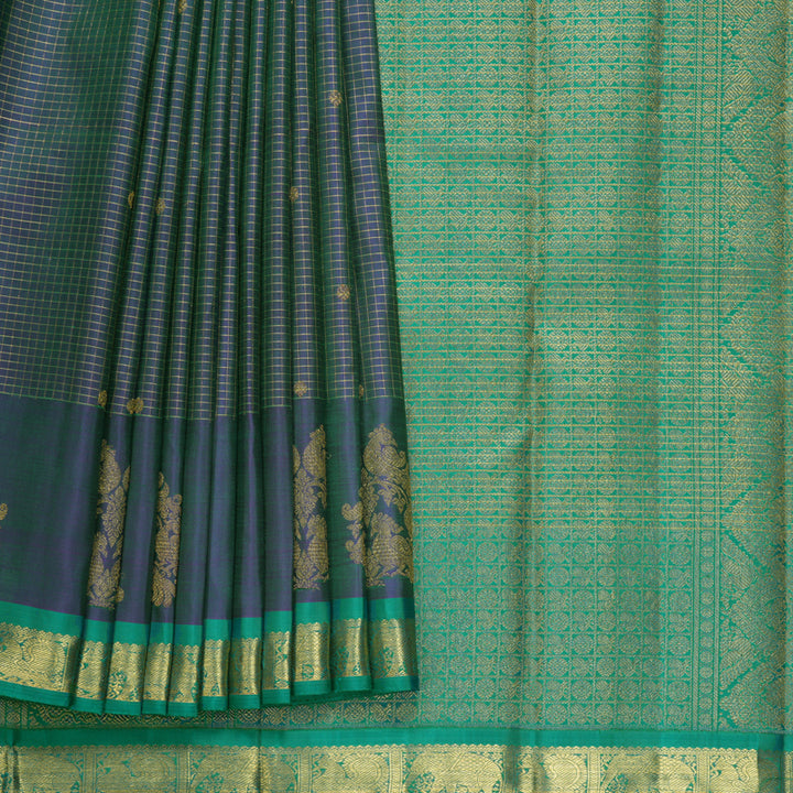 Hayagrivas Handloom Mayilkazhuthu Kanjivaram Silk Saree with Sea Green Border KBFL223G1-1-SBS-BF223