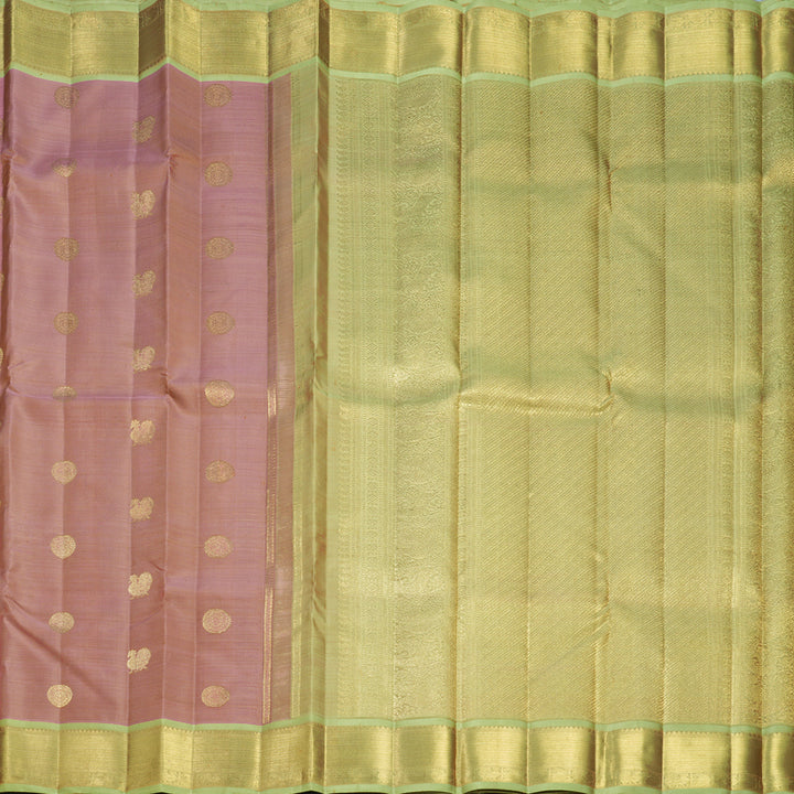 Hayagrivas Handloom Onion Pink Kanjivaram Silk Saree with Pista Green Border KBFL224G1-1-SBS-BF224