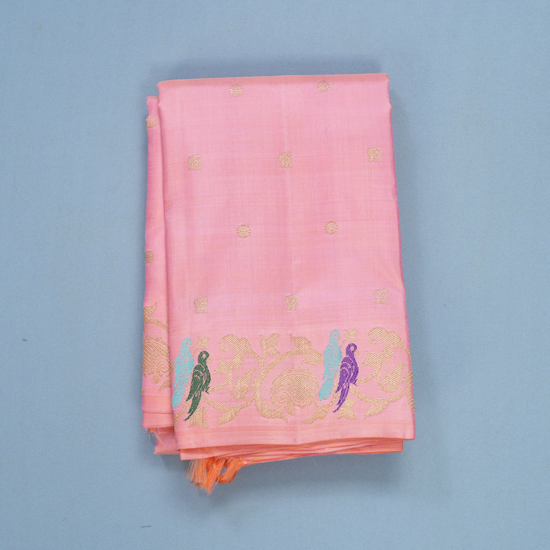Hayagrivas Handloom Rose Pink Kanjivaram Silk Saree KBFL225G1-1-SBS-BF225