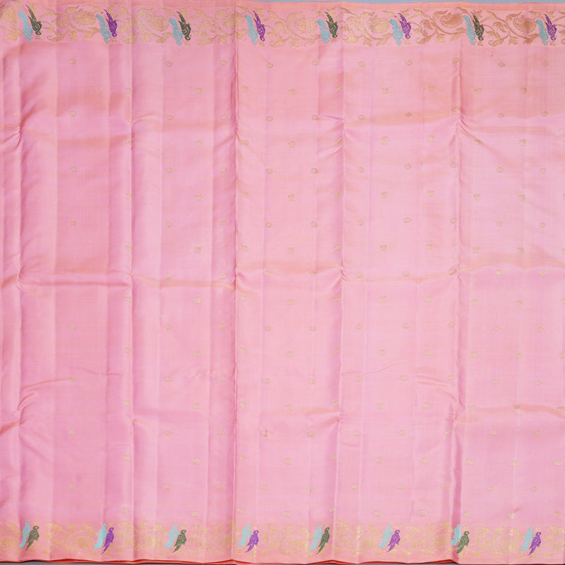 Hayagrivas Handloom Rose Pink Kanjivaram Silk Saree KBFL225G1-1-SBS-BF225