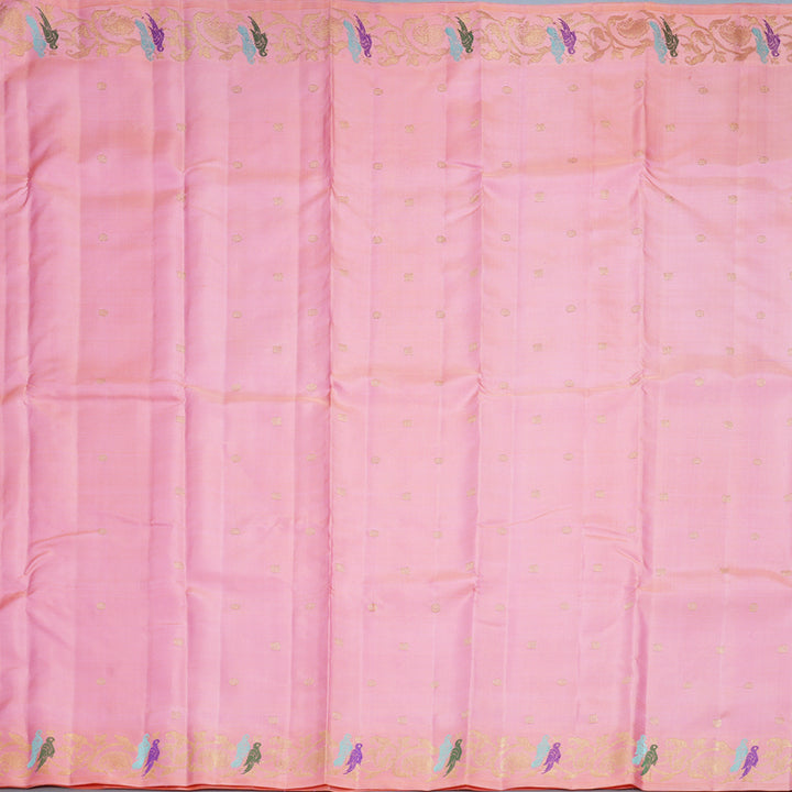 Hayagrivas Handloom Rose Pink Kanjivaram Silk Saree KBFL225G1-1-SBS-BF225
