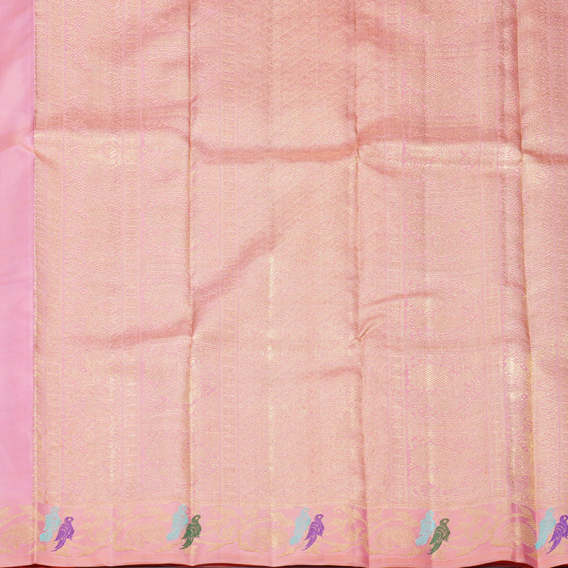 Hayagrivas Handloom Rose Pink Kanjivaram Silk Saree KBFL225G1-1-SBS-BF225