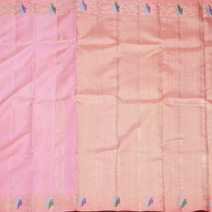 Hayagrivas Handloom Rose Pink Kanjivaram Silk Saree KBFL225G1-1-SBS-BF225
