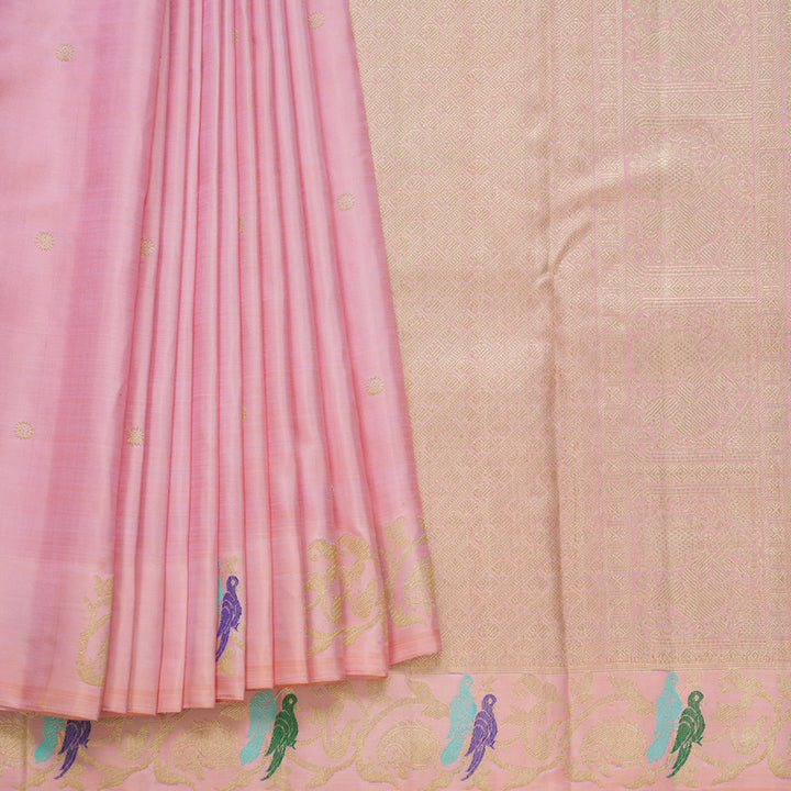 Hayagrivas Handloom Rose Pink Kanjivaram Silk Saree KBFL225G1-1-SBS-BF225