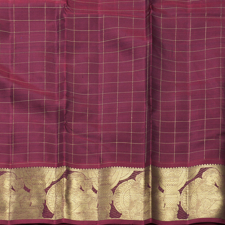 Hayagrivas Handloom MS Blue Kanjivaram Silk Saree with Maroon Border KBFL226G1-1-SBS-BF226