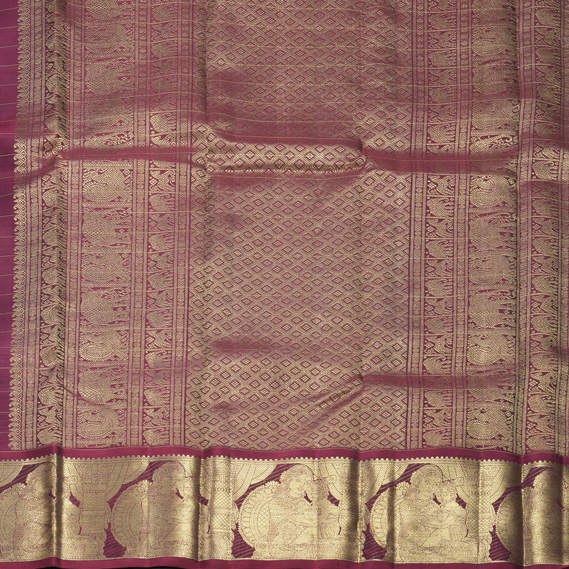 Hayagrivas Handloom MS Blue Kanjivaram Silk Saree with Maroon Border KBFL226G1-1-SBS-BF226