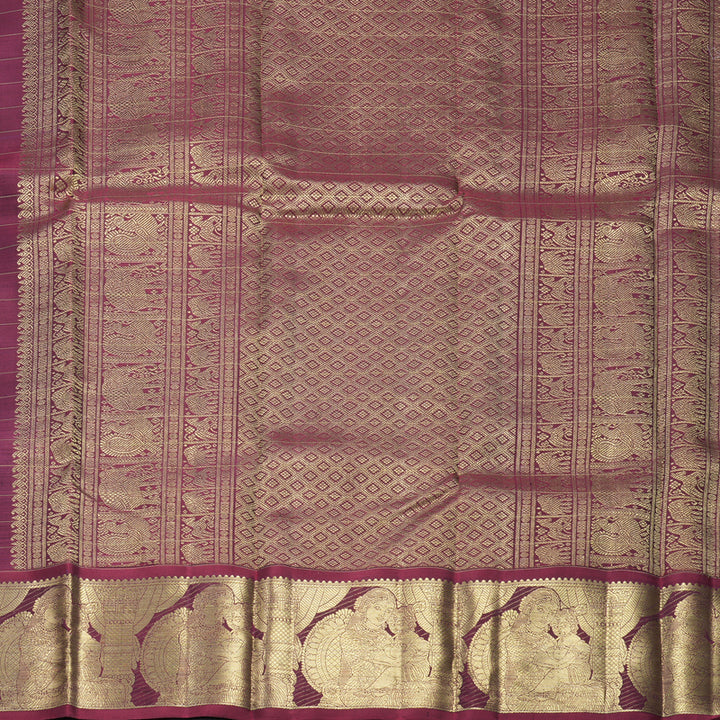 Hayagrivas Handloom MS Blue Kanjivaram Silk Saree with Maroon Border KBFL226G1-1-SBS-BF226