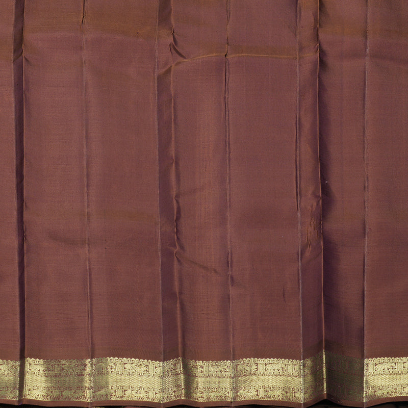 Hayagrivas Handloom Rust Orange Kanjivaram Silk Saree with Brown Border KBFL229G1-1-SBS-BF229