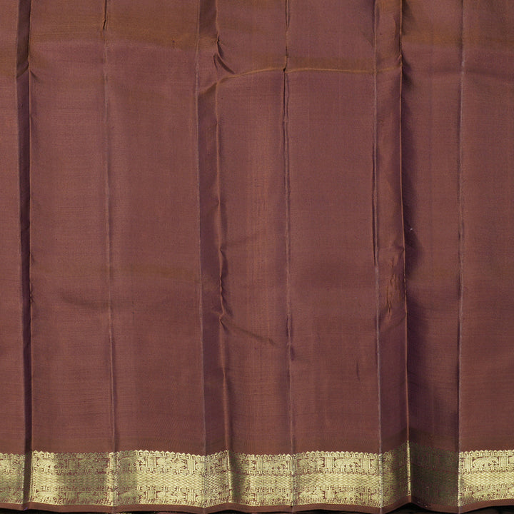 Hayagrivas Handloom Rust Orange Kanjivaram Silk Saree with Brown Border KBFL229G1-1-SBS-BF229