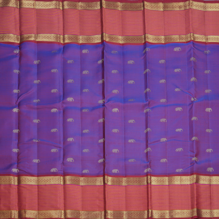 Hayagrivas Handloom Purple Kanjivaram Silk Saree with Red Border KBFL237G1-1-SBS-BF237