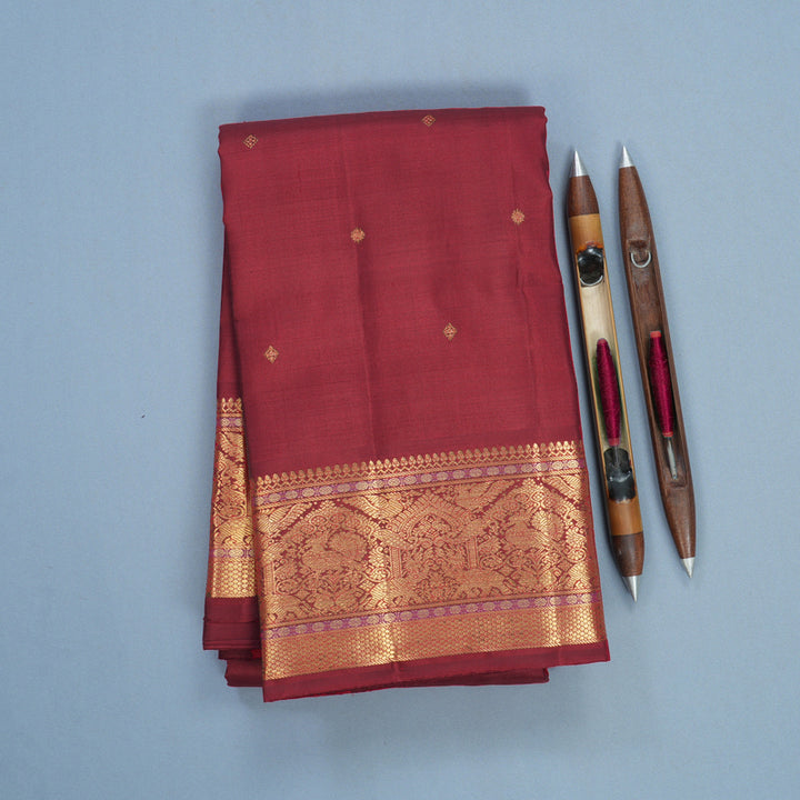 Hayagrivas Handloom Red Kanjivaram Silk Saree KBFL241G1-1-BF241-SBS