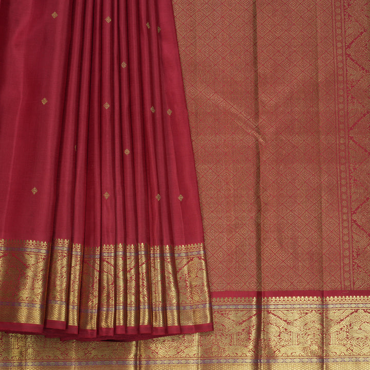 Hayagrivas Handloom Red Kanjivaram Silk Saree KBFL241G1-1-BF241-SBS