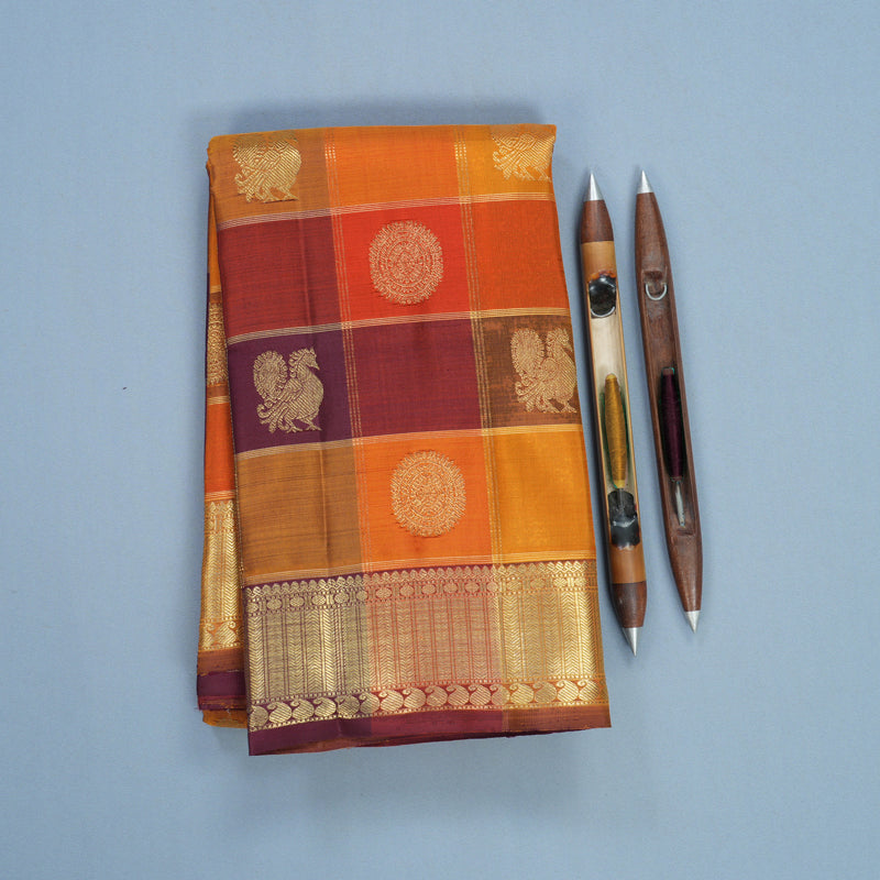 Hayagrivas Handloom Multicolour Checks Kanjivaram Silk Saree KBFL243G1-1-BF243-SBS