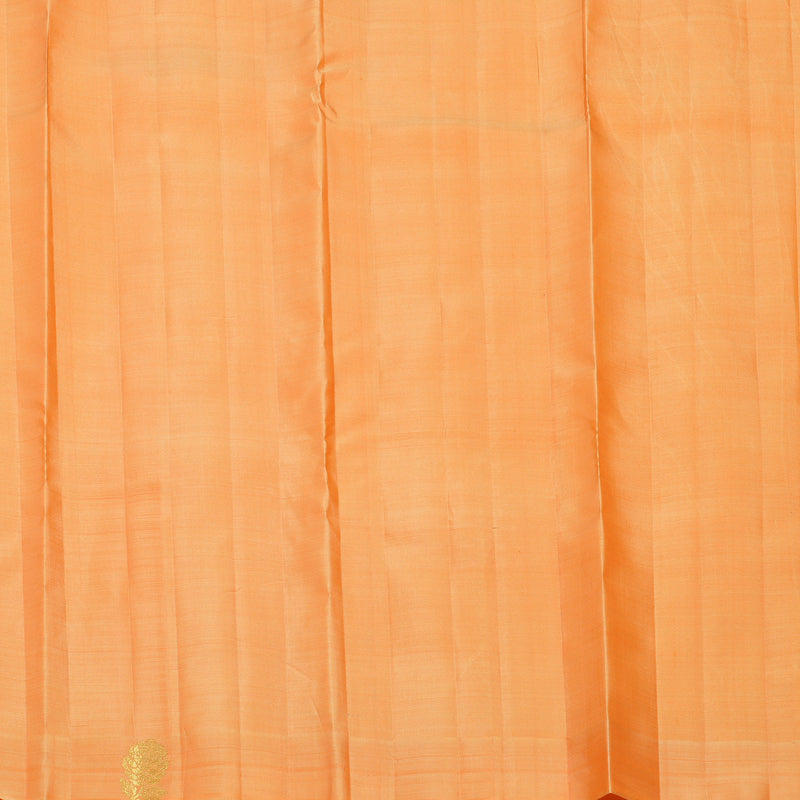 Hayagrivas Handloom Peach Orange Kanjivaram Silk Saree with Orange Border KBFL244G1-1-BF244-SBS