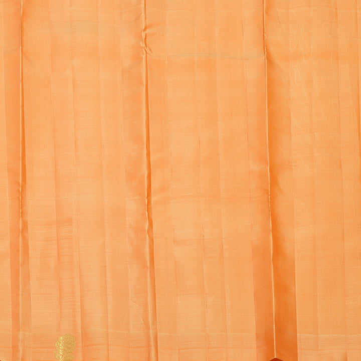 Hayagrivas Handloom Peach Orange Kanjivaram Silk Saree with Orange Border KBFL244G1-1-BF244-SBS