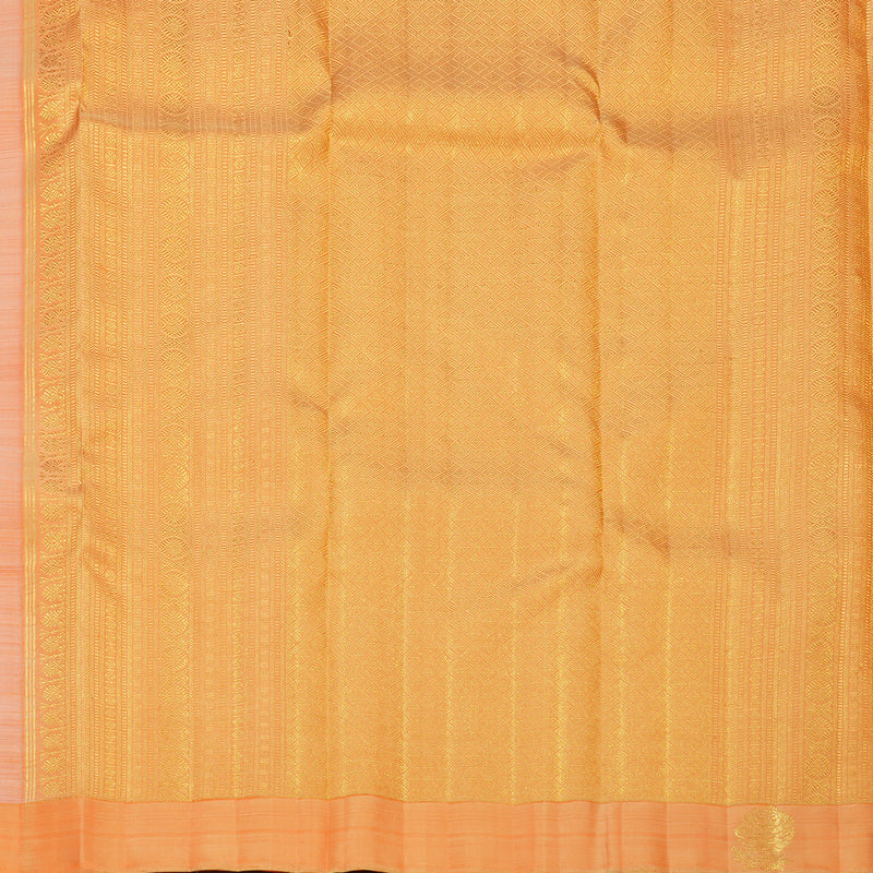 Hayagrivas Handloom Peach Orange Kanjivaram Silk Saree with Orange Border KBFL244G1-1-BF244-SBS