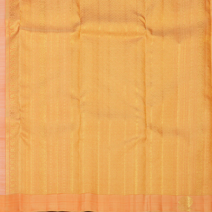 Hayagrivas Handloom Peach Orange Kanjivaram Silk Saree with Orange Border KBFL244G1-1-BF244-SBS