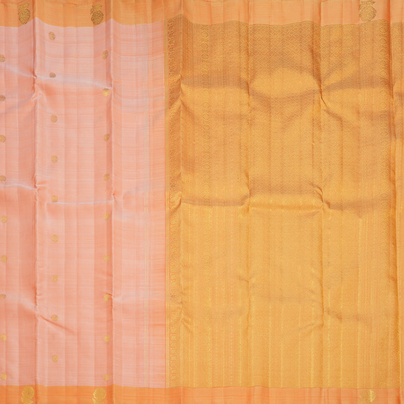 Hayagrivas Handloom Peach Orange Kanjivaram Silk Saree with Orange Border KBFL244G1-1-BF244-SBS